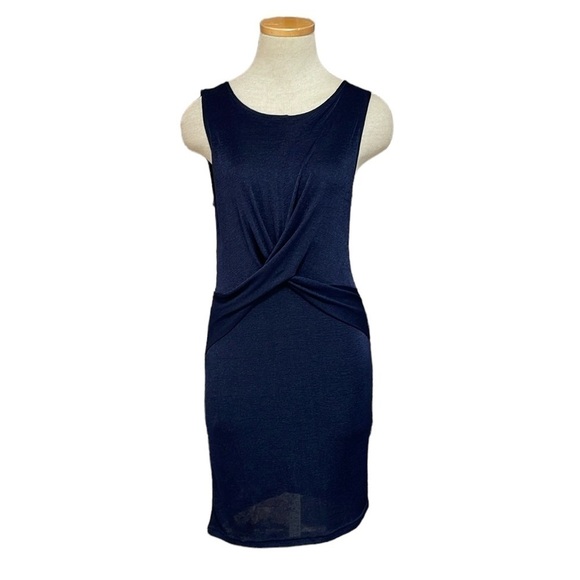 MINKPINK Dress Women's Small Blue Twist Sleeveless Bodycon Midi - Picture 1 of 15